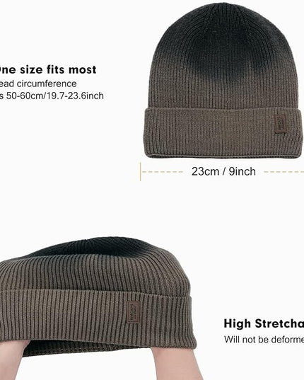 Wmcaps Winter Beanie for Men Women, Fleece Lined Beanie Soft Warm Knit Hat Ski Stocking Cuffed Cap