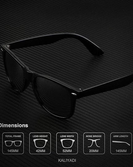 KALIYADI Sunglasses Men Polarized Sunglasses for Men Women Unisex Semi-Rimless Frame Retro Driving Sun Glasses UV Blocking