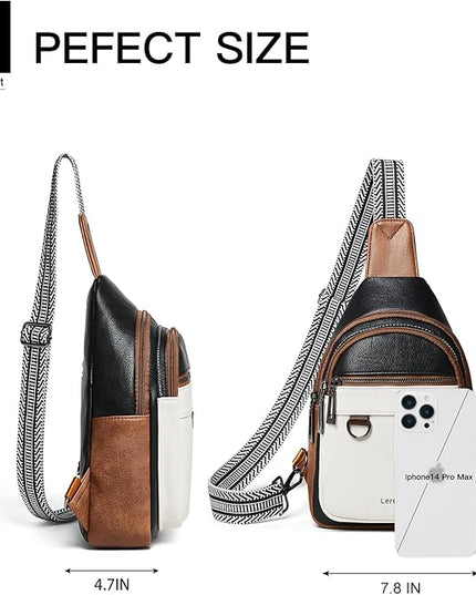 7L Sling Bag for Women Men Vegan Leather Crossbody Bags Fanny Pack Purse Backpack Over Shoulder Bag Travel Anti Theft