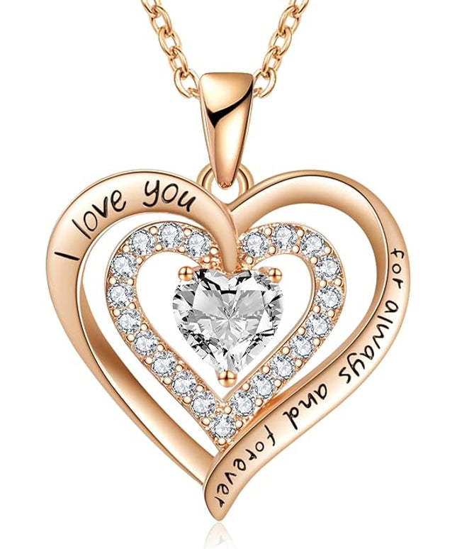 REDBEE Necklaces for Women Birthstone Heart Necklace Jewelry for Wife Girlfriend Woman Necklace