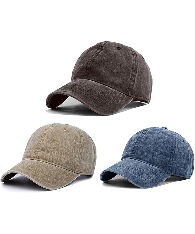 HH HOFNEN Men Women Washed Distressed Twill Cotton Baseball Cap Vintage Adjustable Dad Hat