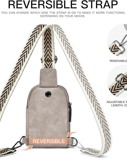 7L Sling Bag for Women Men Leather Small Sling Backpack Daypack Anti Theft Fanny Pack Crossbody Purse Travel