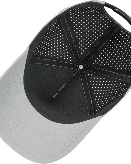 BOTVELA Men Adjustable Snapback Baseball Cap Vented Performance Laser Cut Mesh Hat