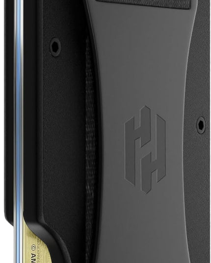 Hayvenhurst Wallet For Men - Reinvented Design Men's Wallet - Slim, Minimalistic & Seamless, Blocks RFID Scanners with a Cash Strap (Black)