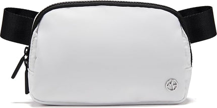 Pander Two Way Zipper Fanny Pack Nylon Everywhere Belt Bag for Women, Water Repellent Waist Packs, Crossbody Bags with Adjustable Strap (White).