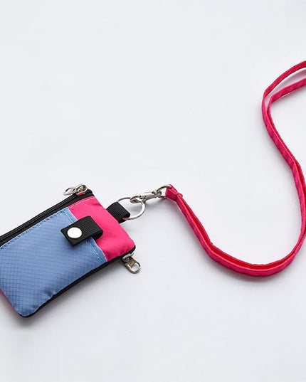 Minimalist RFID Blocking Small Wallet with ID Window,WaterResistant Zip Id Case Wallet with Lanyard Keychain for Cards,Cash,Travel,Women,Men