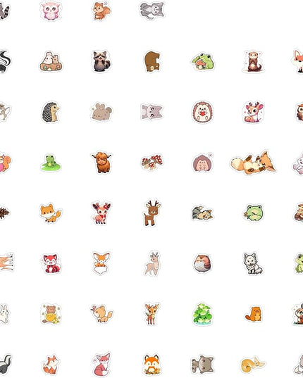 BulbaCraft 100Pcs Woodland Animal Stickers, Forest Animal Stickers for Water Bottle & Laptop - Woodland Party Supplies & Decorations, Gifts for Women & Men