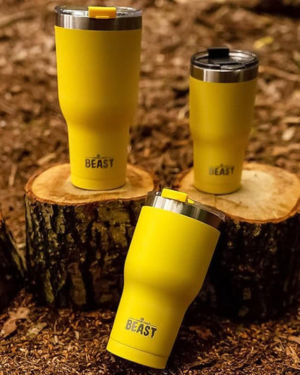 Beast 40 oz Tumbler Stainless Steel Vacuum Insulated Coffee Ice Cup Double Wall Travel Flask (Lemon)