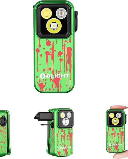 OLIGHT Oclip Pro EDC Flashlight Clip-on Light, Rechargeable 500 Lumens with Three Lighting Solutions Type-C Charging, Magnetic Flash Lights for Signaling, Cycling, Outdoor or Indoor Use(Zombie Green)