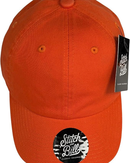 Stitch and Bill Mens Athletic Deep-Crown Baseball Cap 100% Soft Cotton Unstructured Dad Hat Outdoors Adjustable