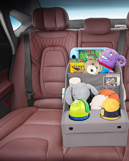 MULISOFT Car Seat Organizer - Backseat Organizer with 11 Storage Compartments and 2 Cup Holders for Travel, Kids