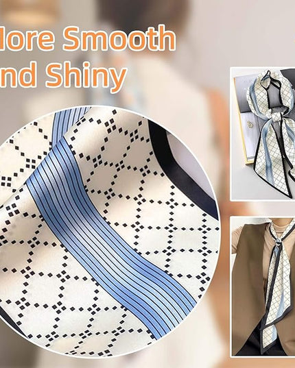 Dailyacc Hair Scarf for Women Fashion Silky Satin Headscarf Wrap Breathable Lightweight Neck Scarves For Handbag
