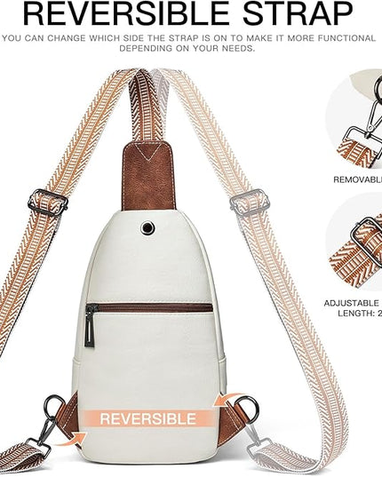7L Sling Bag for Women Men Leather Small Sling Backpack Daypack Anti Theft Fanny Pack Crossbody Purse Travel