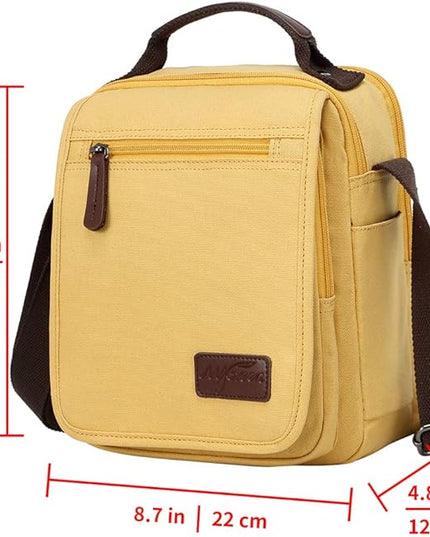 mygreen Small Canvas Crossbody Shoulder Bag Messenger Bag Work Bag