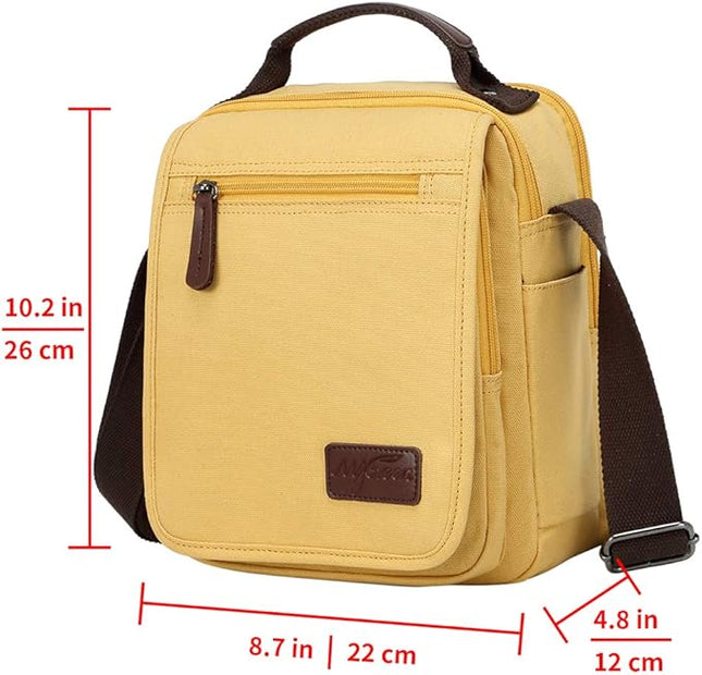 mygreen Small Canvas Crossbody Shoulder Bag Messenger Bag Work Bag