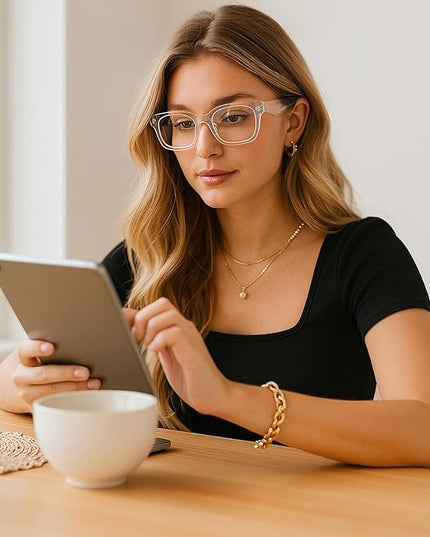 kimorn Blue Light Blocking Glasses,Anti Eyestrain & UV Protection,Square Frame Glasses for Women and Men