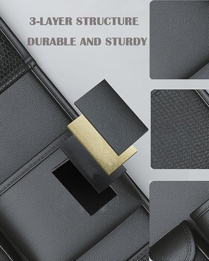 Car Seat Organizers,Multi-functional Back Seat Protectors, Storage Pouches, and Tray Holders (for Cars, Kids, Seat Back and Rear Seats)（Leather 1 Pcs）
