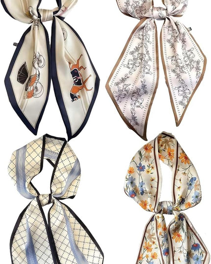 24PCS Fashion Scarves for Women Multifunctional Neck Scarves Purse Scarf Headbands for Bags Hair Accessories