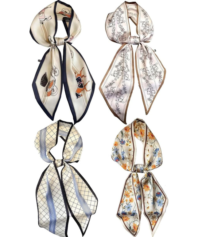 24PCS Fashion Scarves for Women Multifunctional Neck Scarves Purse Scarf Headbands for Bags Hair Accessories