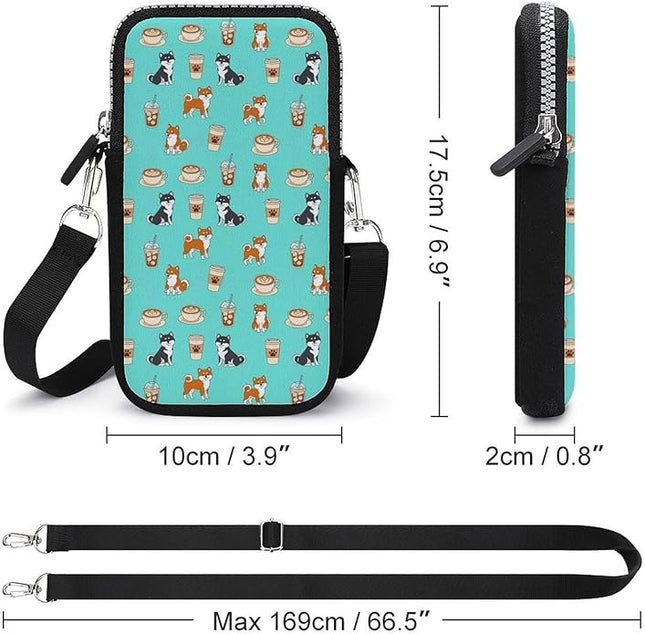 Unisex Small Crossbody Bags, Women Men Portable Adjustable Crossbody Phone Wallet Pouch