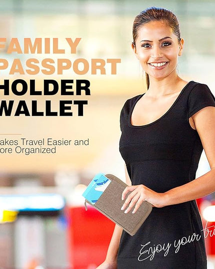 Single Passport Holder for Travel, RFID Travel Document Organizer for Women Waterproof Passport Wallet Men Portable Case for Cards, Boarding Pass, ID, Money, Tickets with Zipper