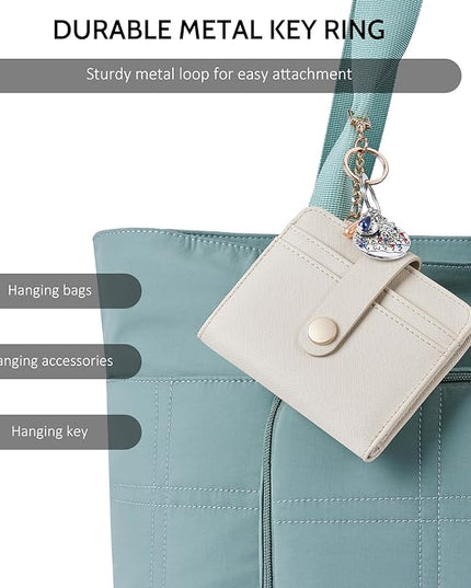 POIUGOYA Slim Wallet for Women,RFID Blocking Bifold Credit Card Holder with Zipper Coin Pocket,ID Window,Keychain