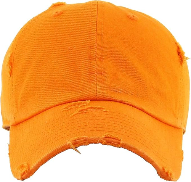 KBETHOS Vintage Washed Distressed Cotton Dad Hat Baseball Cap Adjustable Polo Trucker Unisex Style Headwear