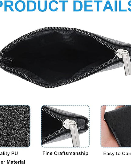 4 Pack Leather Zipper Coin Purse,Portable Change Wallet,Coin Pouch with Zipper for Men Women,Small Pouch Change Purse Coin Bag,Mini Coin Pocket Pouch Change Holder for Men Women(4 colors)