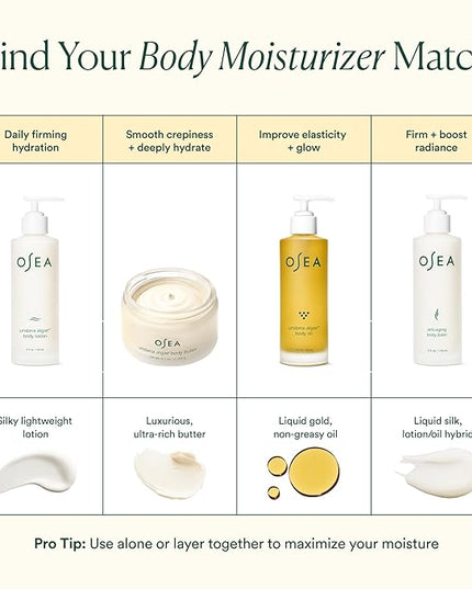 OSEA Anti-Aging Body Balm 5 oz - Firming & Tightening Body Lotion for Hydration - For Silky Glowing Skin - Nutrient-Rich Seaweed Body Lotion - Clean & Vegan Body Care Anti-Aging Body Moisturizer