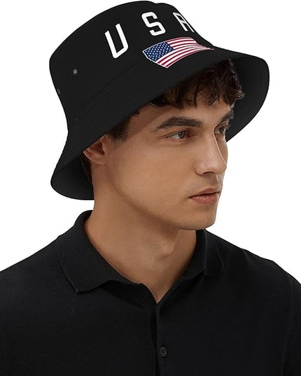Funny Flag Bucket Hat for Men Women, Fisherman Hats Packable Fashion Sun Cap for Travel Outdoor Beach Boys Girls