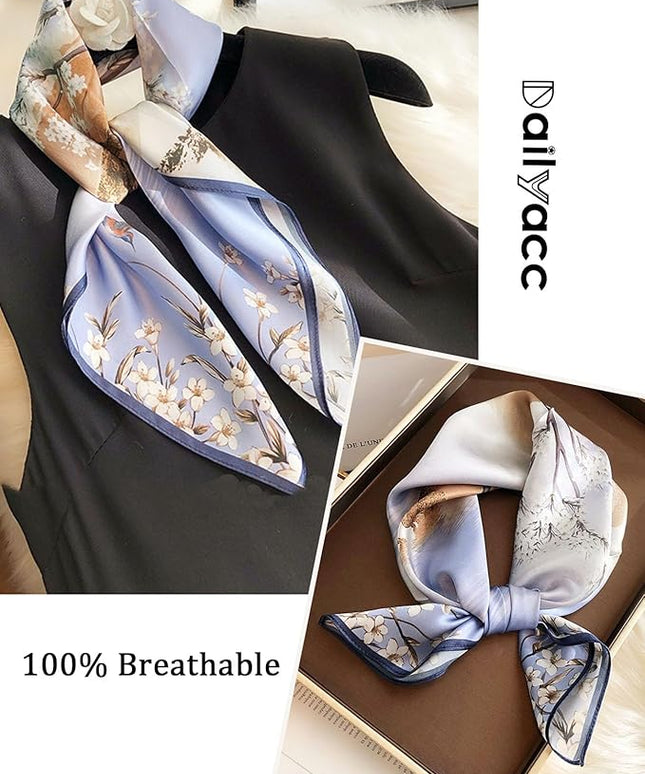Dailyacc Hair Bandanas Scarf For Women Lightweight Fashion Neck Silk Satin Head Scarves For Sleeping Handbags Scarf
