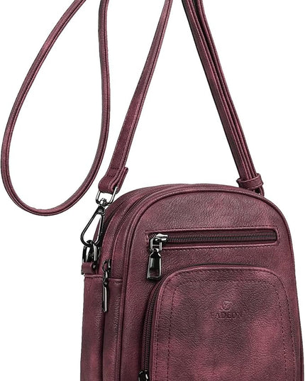 FADEON Small Purses for Women Crossbody Bags, Designer PU Leather Mini Cross Body Purse Travel Shoulder Bag Card Slots