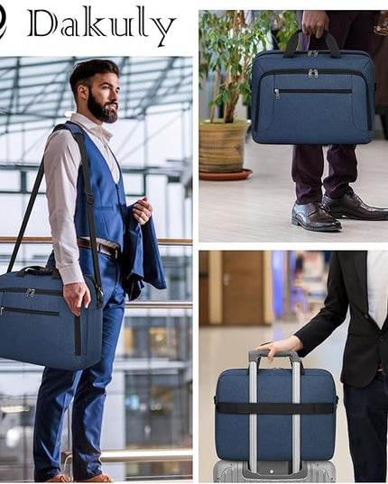 Laptop Bag 17.3 Inch Laptop Briefcase Large Waterproof Laptop Case for Men Women Business Office Work Computer Bag 17 Inch Adjustable Shoulder Messenger Bag, Blue