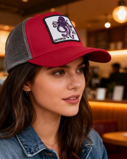 Classic Unisex Various Animal Series Embroidery Farm Adjustable Mesh Snapback Trucker Hat
