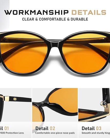 Trendy Cat Eye Sunglasses for Women Fashion Cateye UV400 Protection Glasses CL22017