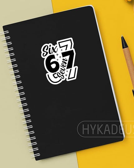 (3Pcs) Six Seven 67 Stickers Funny Gen Alpha Slang 6 7 Meme Vinyl Decals Waterproof for Laptop, Water Bottle, Phone Case, Tumbler, Helmet, Scrapbooking, 3" x 2.5"