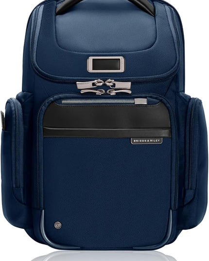 Briggs & Riley Medium Widemouth Backpack for Women & Men - Laptop Backpack, For Work & Travel, Lightweight & Durable, Padded Straps, Fits up to 15" Laptop - @work Collection, Navy