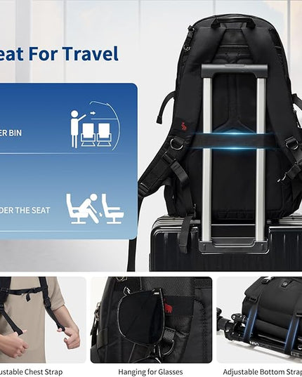OIWAS 18 Inch Laptop Backpack, Travel Laptop Backpack with Shoe Compartment, Carry On Backpack Flight Approved, Business Casual Daypack for College, Business Trip
