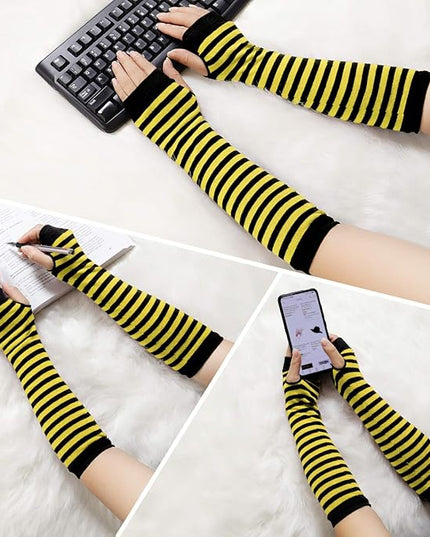 Bienvenu Punk Gothic Rock Long Arm Warmer Fingerless Gloves