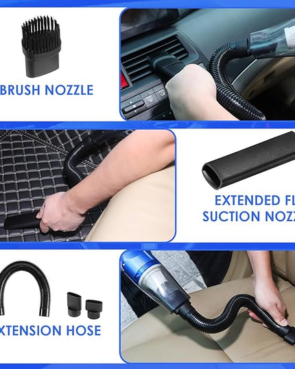 Viewsun 18PCS Car Cleaning Kit, Car Interior Detailing Kit with Blue High Power Handheld Vacuum, Detailing Brush Set, Windshield Cleaner, Cleaning Gel, Complete Auto Accessories for Men, Women