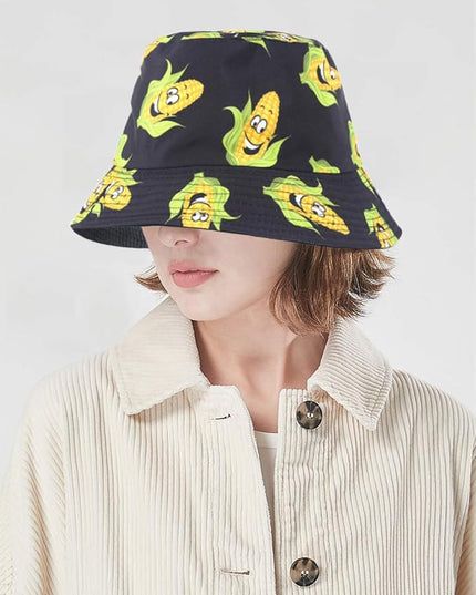 XYIYI Cute Bucket Hat Beach Fisherman Hats for Women, Reversible Double-Side-Wear