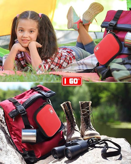 I GO 85 Pieces Hard Shell Mini Compact First Aid Kit, Small Personal Emergency Survival Kit for Travel Hiking Camping Backpacking Hunting Marine Car