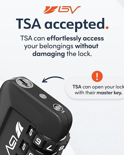 TSA Accepted Luggage Travel Lock, Set-Your-Own Combination Lock for School Gym Locker, Luggage Suitcase Baggage Locks, Filing Cabinets, Toolbox, Case (Black, 2 Pack)