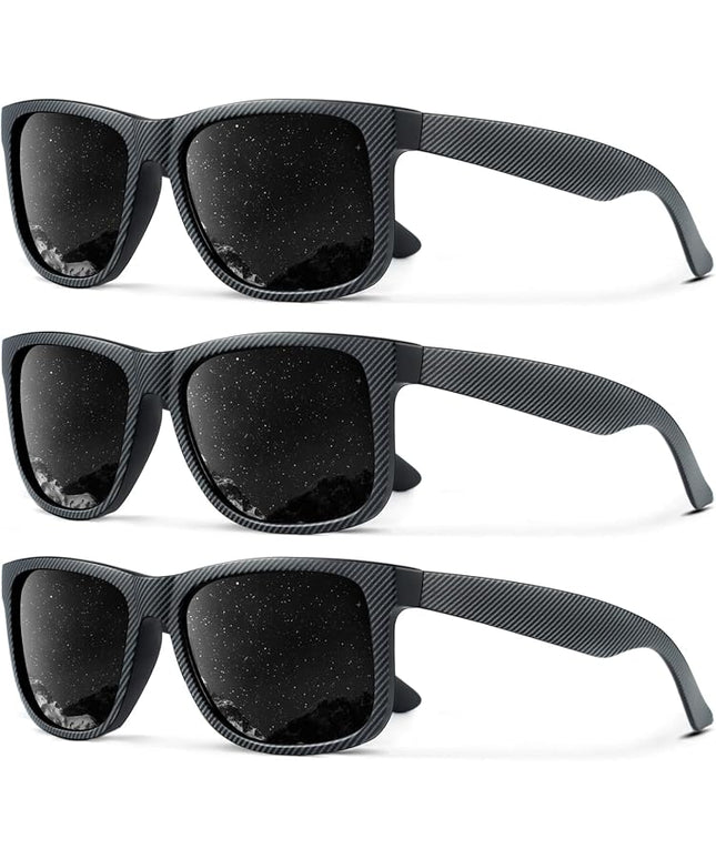 KALIYADI Sunglasses Men Polarized Sun glasses for Mens Womens Classic Matte Black Frame UV Protection 3pack