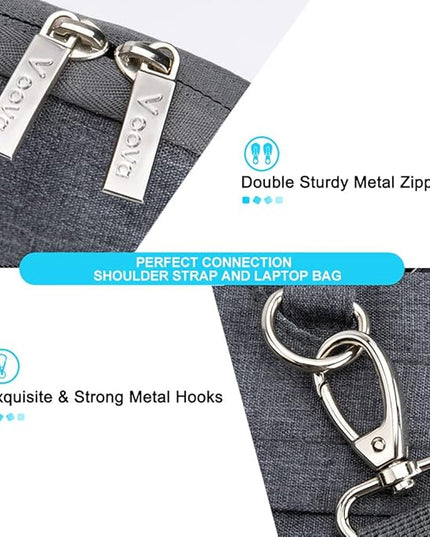 Voova Laptop Bag 13 14 Inch, Waterproof Computer Sleeve Carrying Case with Shoulder Straps & Handle Compatible with Macbook Air 13 M2/M3/M4, MacBook Pro 13/14, HP Dell Lenovo Chromebook 14, Grey