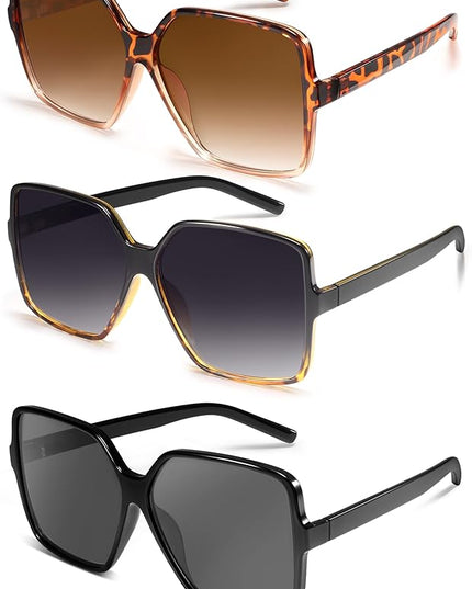Dollger Oversized Square Sunglasses for Women Big Large Wide Fashion Shades for Men UV Protection Unisex