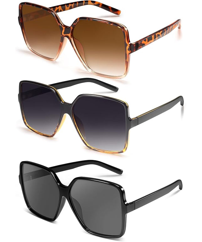 Dollger Oversized Square Sunglasses for Women Big Large Wide Fashion Shades for Men UV Protection Unisex