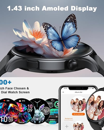 Smart Watch for Men Women Fitness: Waterproof Make Answer Call Digital Mens Watches Running Pedometer Step Tracker Smartwatch Android Phone iPhone Samsung Compatible Sleep SpO2 Heart Rate Monitor