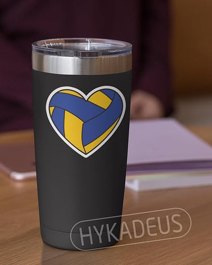 (3Pcs) Volleyball Stickers Volleyball Heart Vinyl Decals for Waterproof Sticker Water Bottle, Tumbler, Laptop, Phone Case, Posters, Scrapbook, Players, Coach, 3" x 2.8"