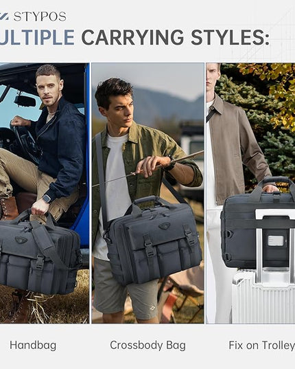 Large Tactical Laptop Bag for Men, Military 17.3 Inch Computer Bag Briefcase with Passport Wallet, Carry on Messenger Bag